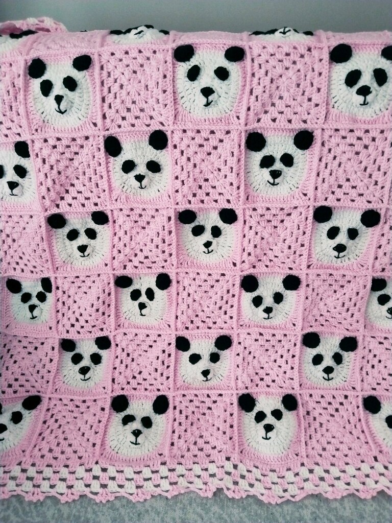 panda desen bebek battaniyesi ve oyuncak - 3