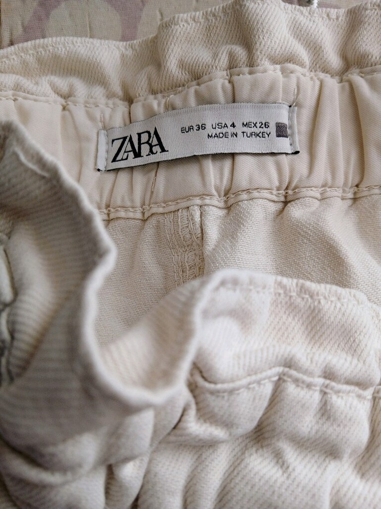 ZARA BOL KESIM EKRU JEAN PANTOLON 36 - 5