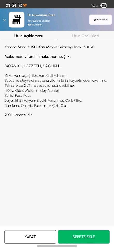 Karaca katı meyve sıkacağı - 8