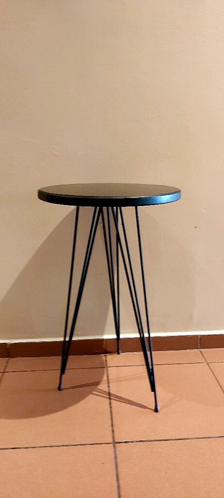 Taş modern formlu çok ağır sehpa metal ayaklı 52x34 cm civari - 3