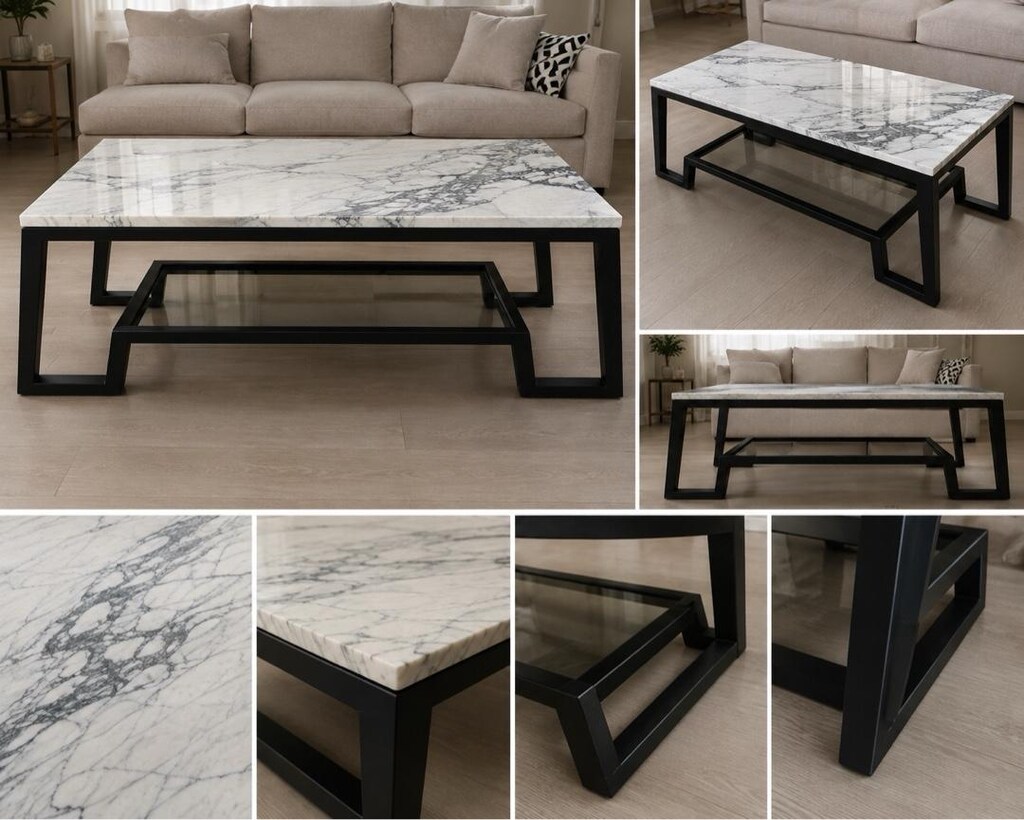 Özel Üretim Arabescato Corchia Mermer Orta Sehpa 120x80 - 5