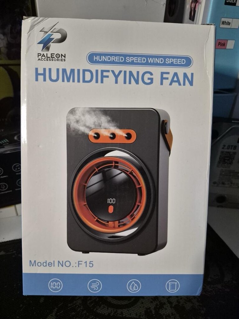 5 kademeli Led göstergeli Şarjlı hava nemlendirici ve fan su haznesi - 2