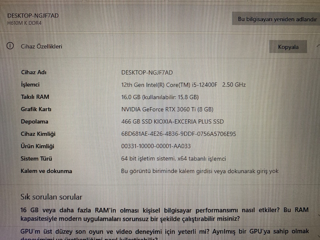 İ5 12400F- RTX 3060Tİ 8 GB GAMİNG AKVARYUM KASA - 4