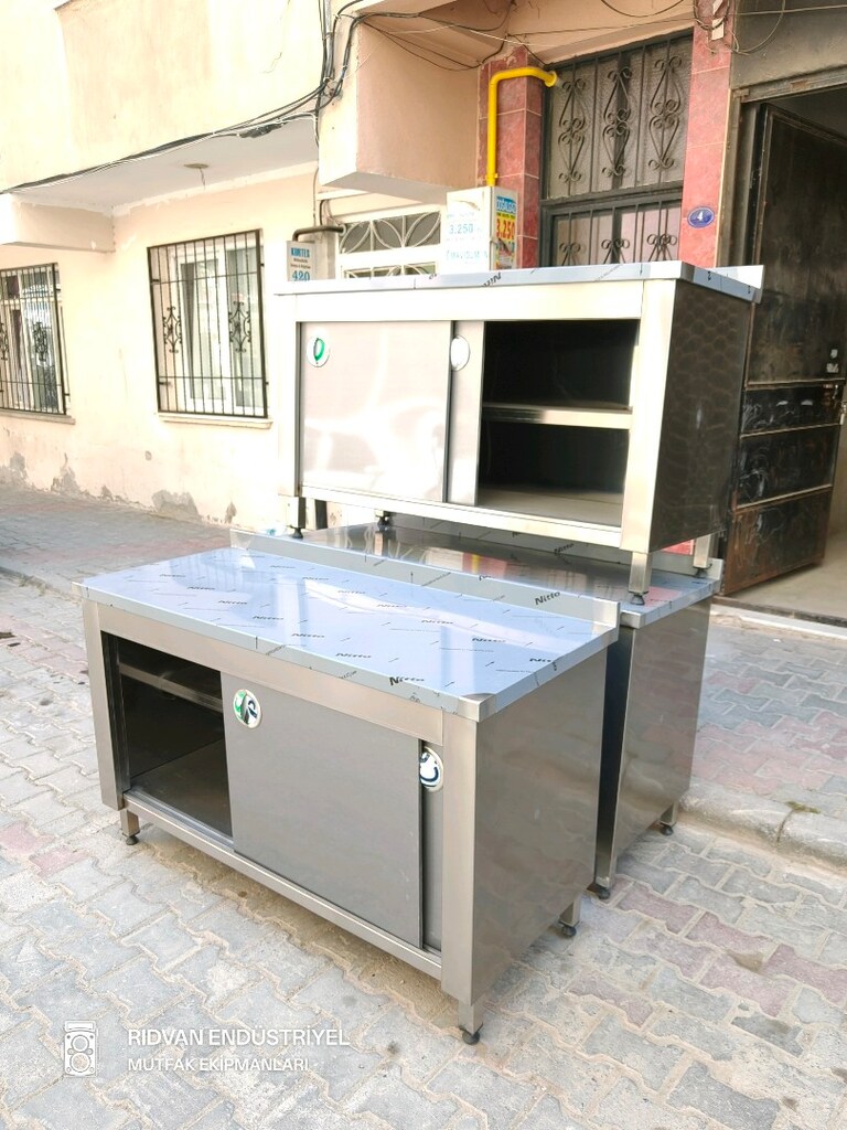 140 cm krom tezgah endüstriyel hazır mutfak krom çalışma tezgahı - 7