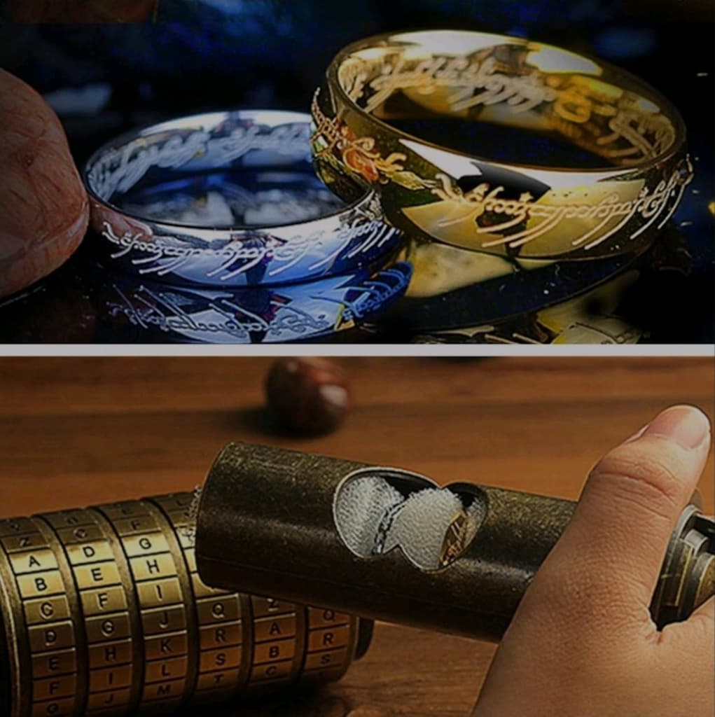 Da Vinci Code Metal Cryptex - Şifreli Hediye Kutusu ve 2 Adet Yüzük - 3