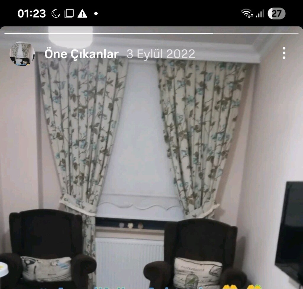 2 adet fon perde ve farbası mevcut country perde takımı - 2