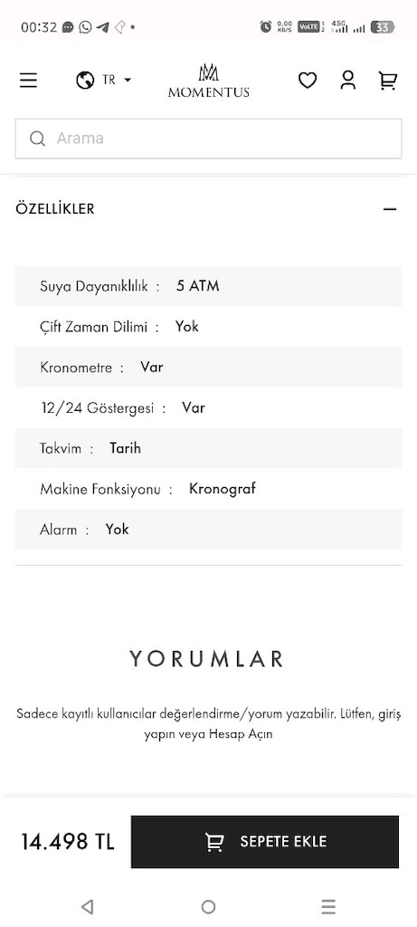 Momentus SM390S-10SS Erkek Kol Saati - 8