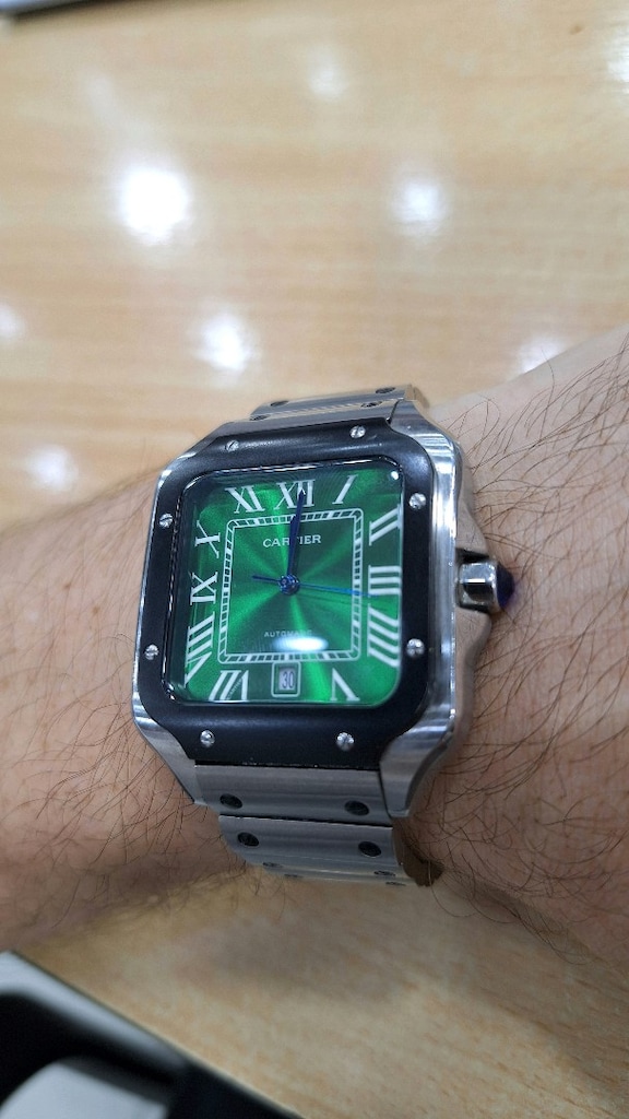 Santos De Cartier Green Dial & Black Bezel - Üst Segment Otomatik - 5
