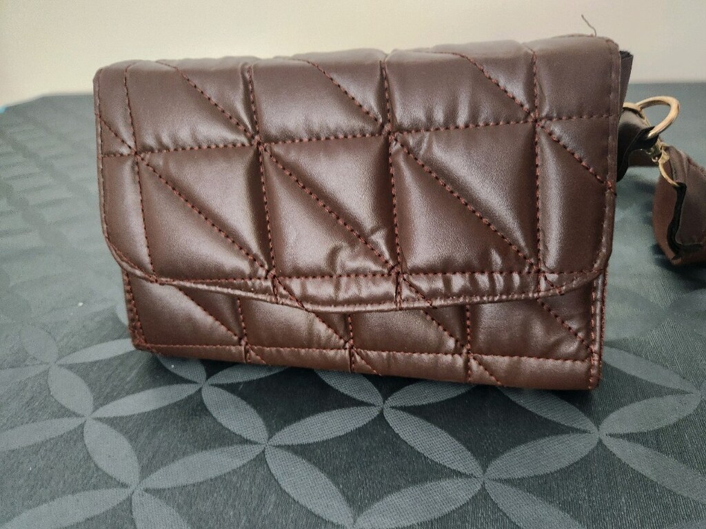 PurpleART Kadın Bordo Kapitone Ayarlanabilir Kolon Askılı Çapraz Omuz - 2