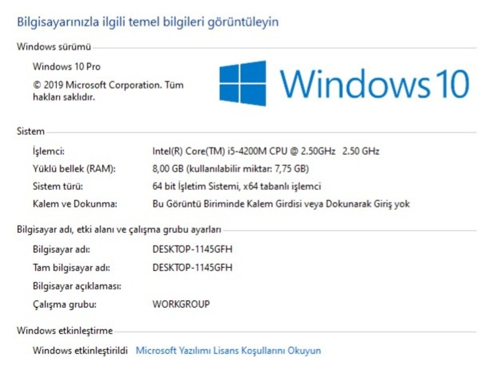 Sayfama Bakın... Tertemiz Mavi Işıklı Güçlü Nirvana i5 - 8gb RAM - SSD - 6