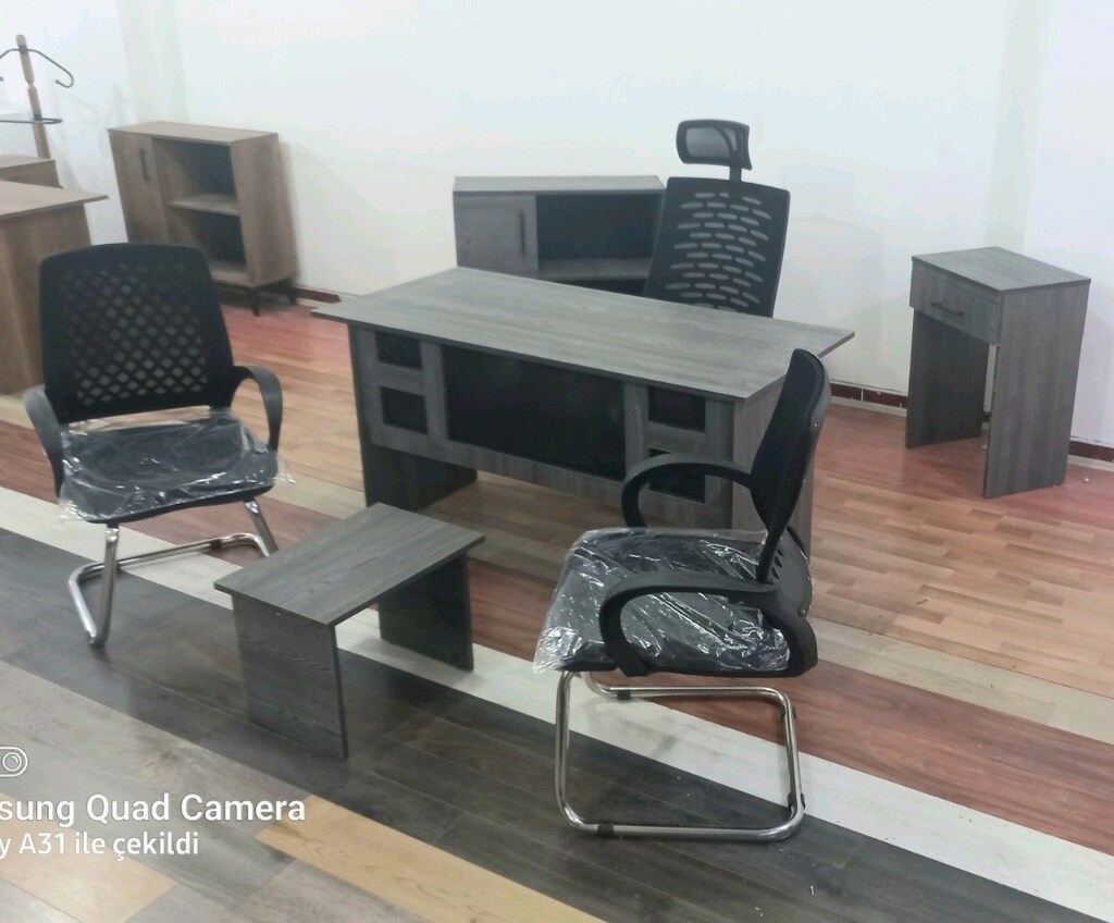 7 parça koltuklar dahil ofis masa koltuk takımı ofis mobilyaları - 3