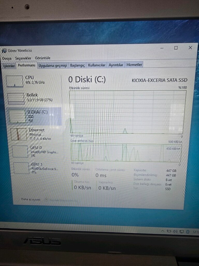 ASUS K555U 480 GB KIOXIA Exceria SSD takılı - 12