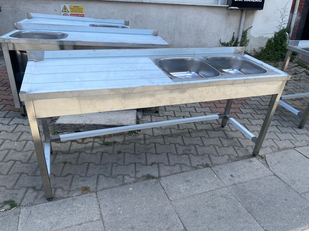 430 ÇELİK ÇİFT EVYELİ EVİYE PASLANMAZ ÇALIŞMA TEZGAHI - 4