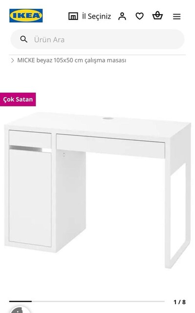IKEA MICKE Beyaz Çalışma Masası
