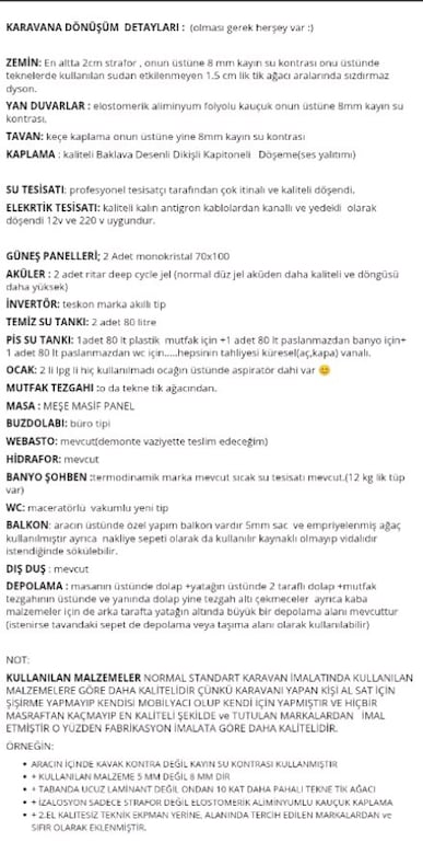 KARAVAN.TAKAS OLUR+KREDİ KARTI +SIFIR MOTOR+EMİNEVİM İLE SATIŞ OLUR... - 16