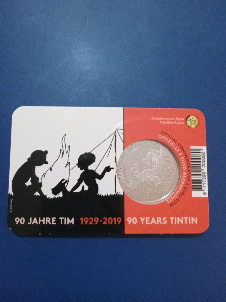 Nadir, Belçika hatıra Tenten 5 Euro 2019 yılı, darphane kapamasında - 2