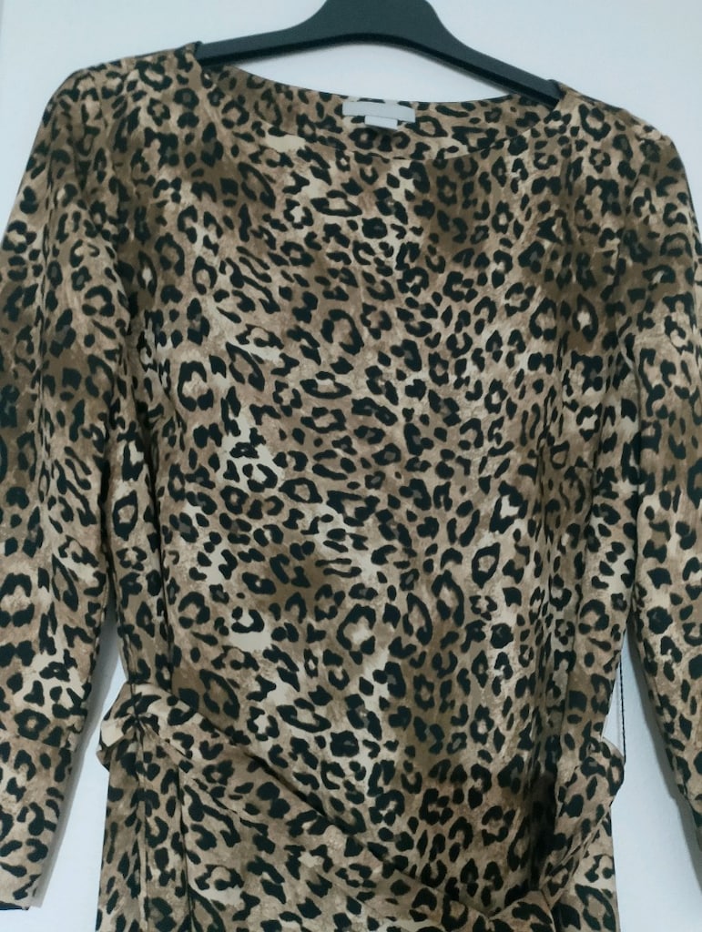leopar desenli elbise - 2