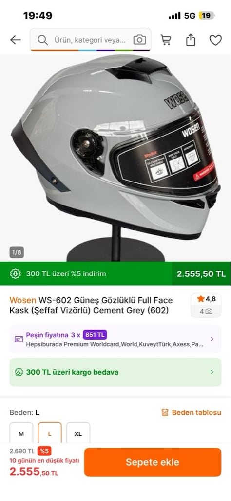Acil Wosen kask L beden İnterkom dahil değil - 7
