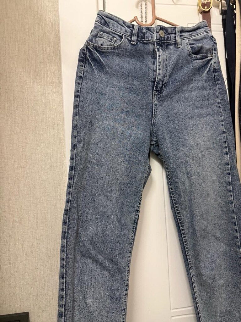 Yüksek Bel Açık Mavi Denim Jean - 2