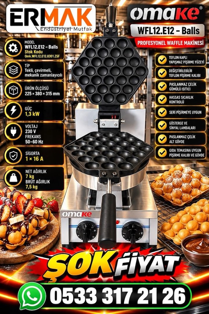 OMAKE BUBBLE WAFFLE MAKİNESİ – ŞOOK FİYAT! - 4