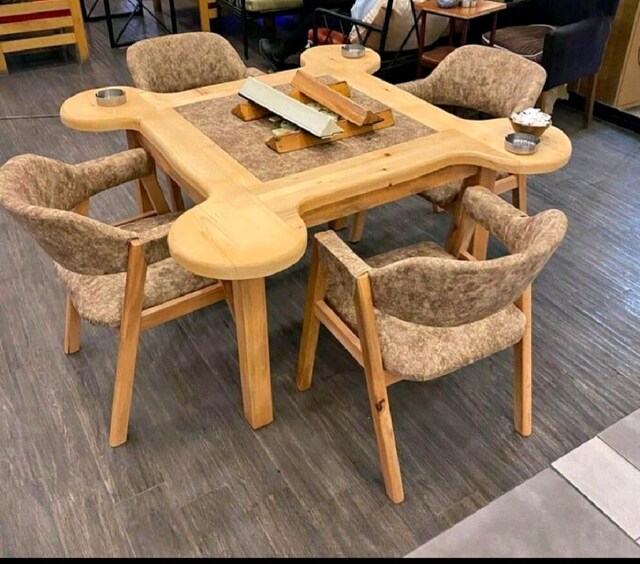 Okey masası Cafe oyun masasi masif ağaç tabla ayak Berjer koltuk