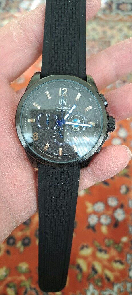 sıfır TAGHEUER CARRERA pilli kronografli karbon kasa slikon kordonlu s - 7