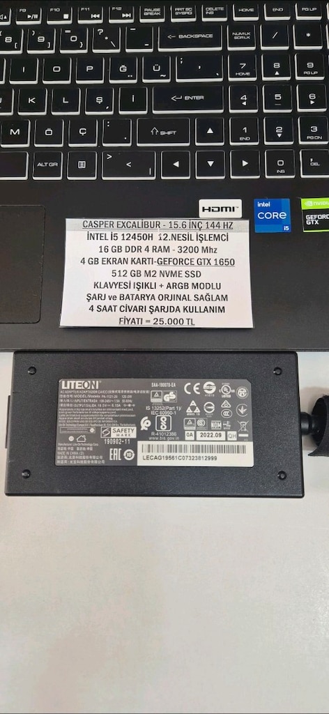 CASPER EXCALİBUR LAPTOP İ5 12.NESİL 16 RAM GTX 1650 EKRAN KARTI - 3