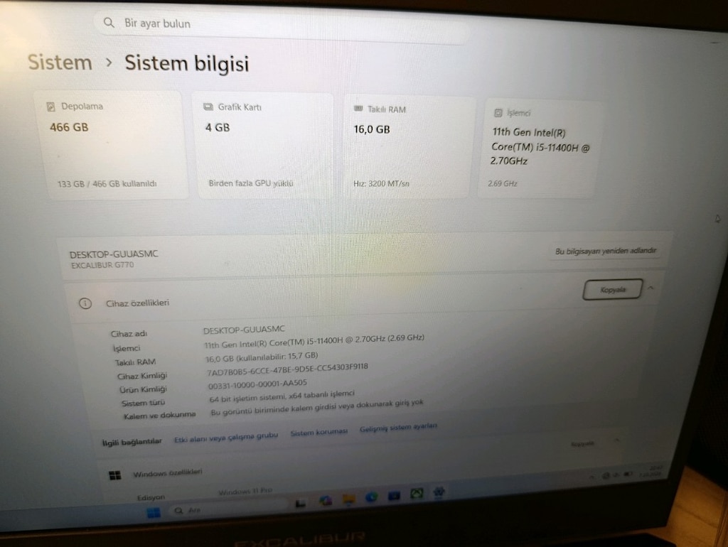Temiz ve sorunsuz Casper Excalibur G770 oyuncu bilgisayarı satışta! - 7