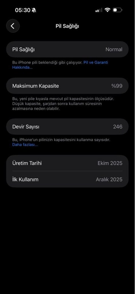 17 pro Max 256gb tr çiziksiz pil%98 - 7