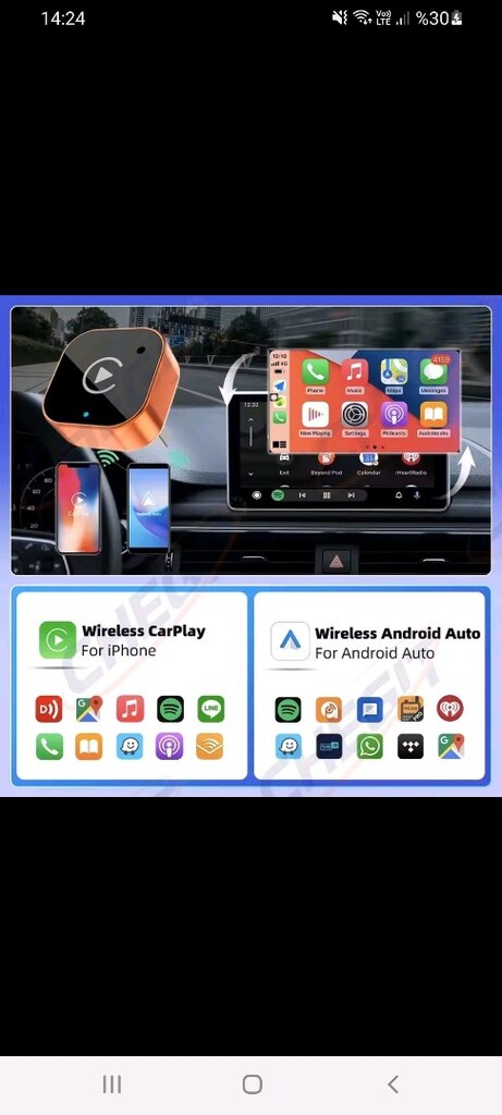 carplay Android auto kablosuz altın 2+1 - 4
