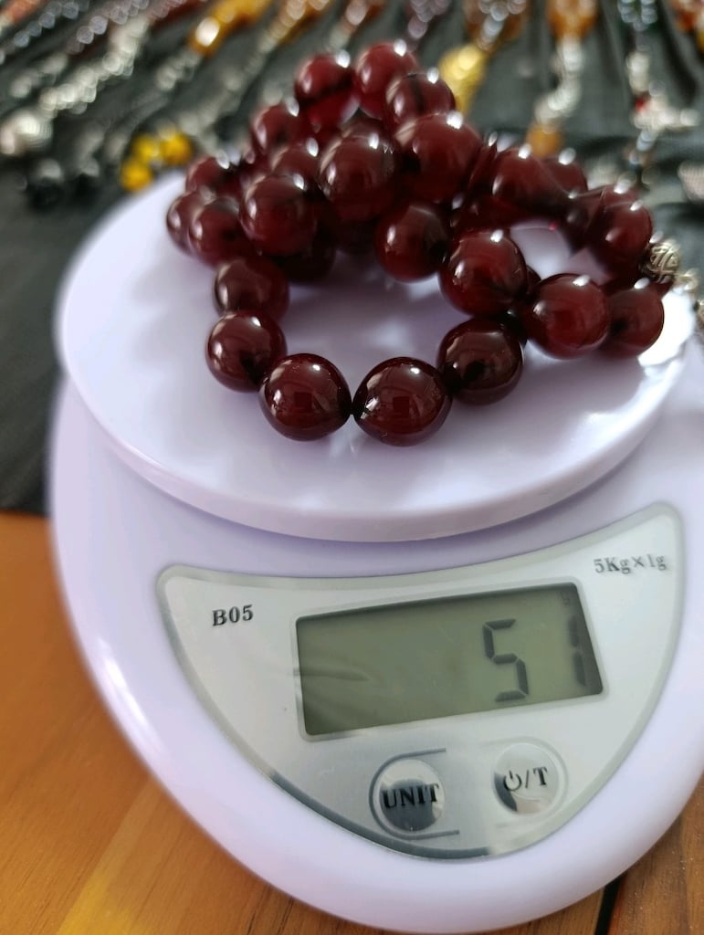 ateş kehribar 45gram gümüş püsküllü - 5