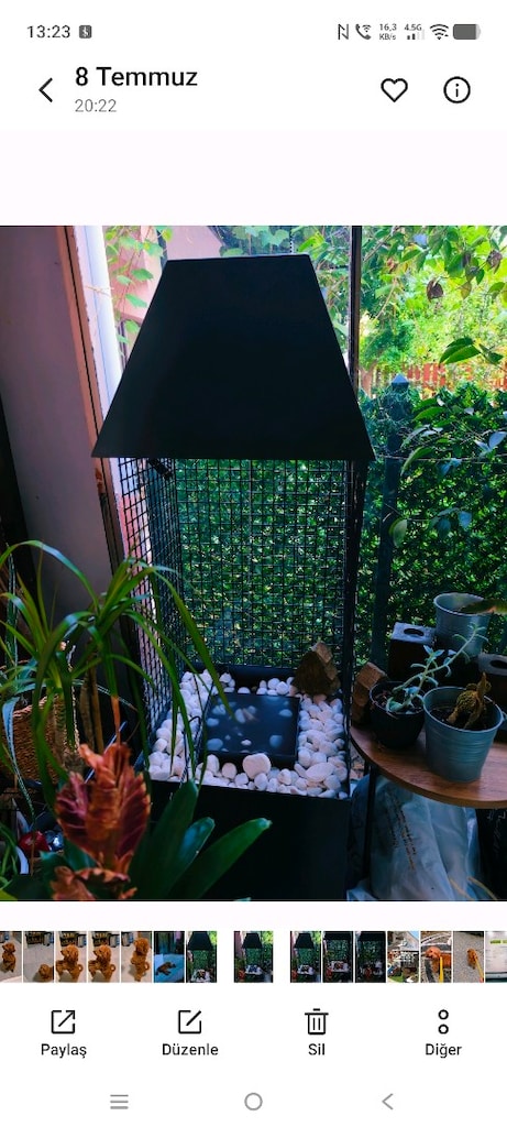Gaz ile yanan balkon teras şöminesi