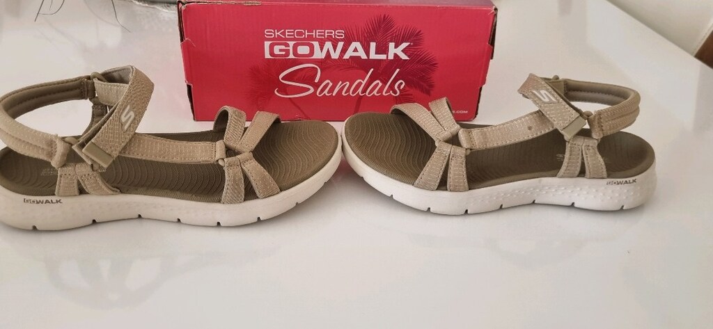 Skechers Go Walk Flex Kadın Bej Sandalet - 2
