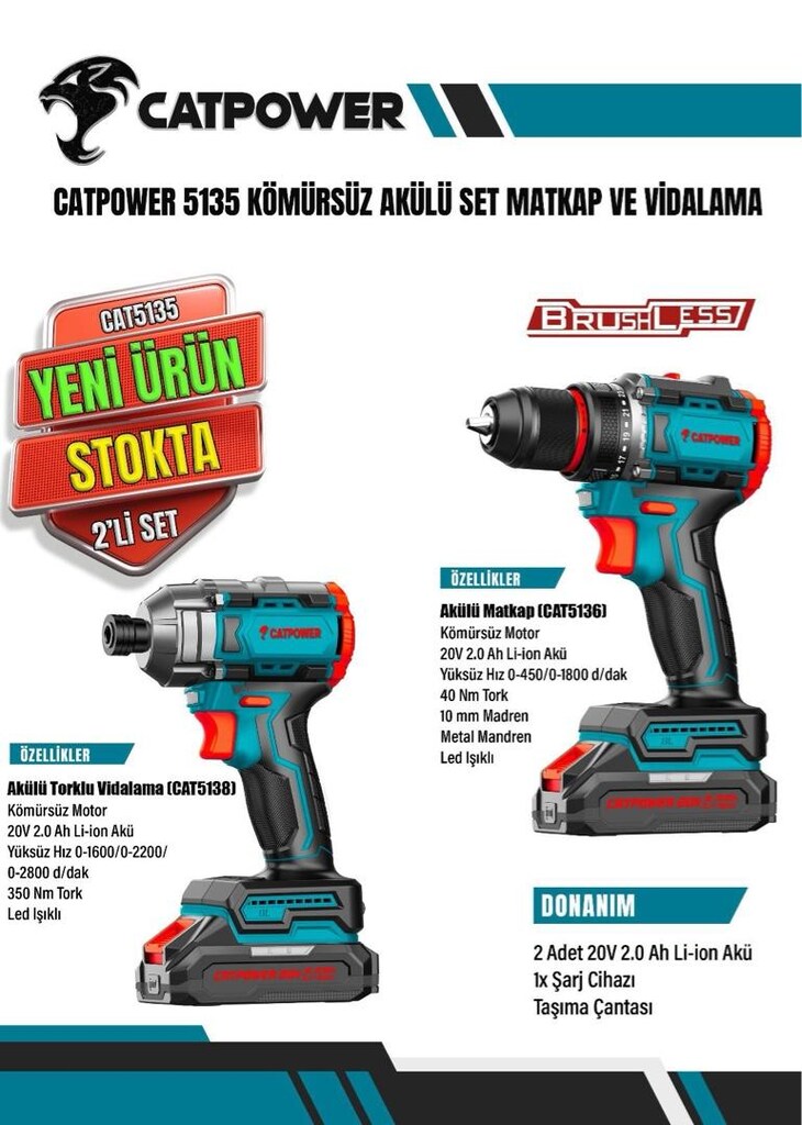 2 li set cat pawer 2 yıl garanli orjinal ürün - 2