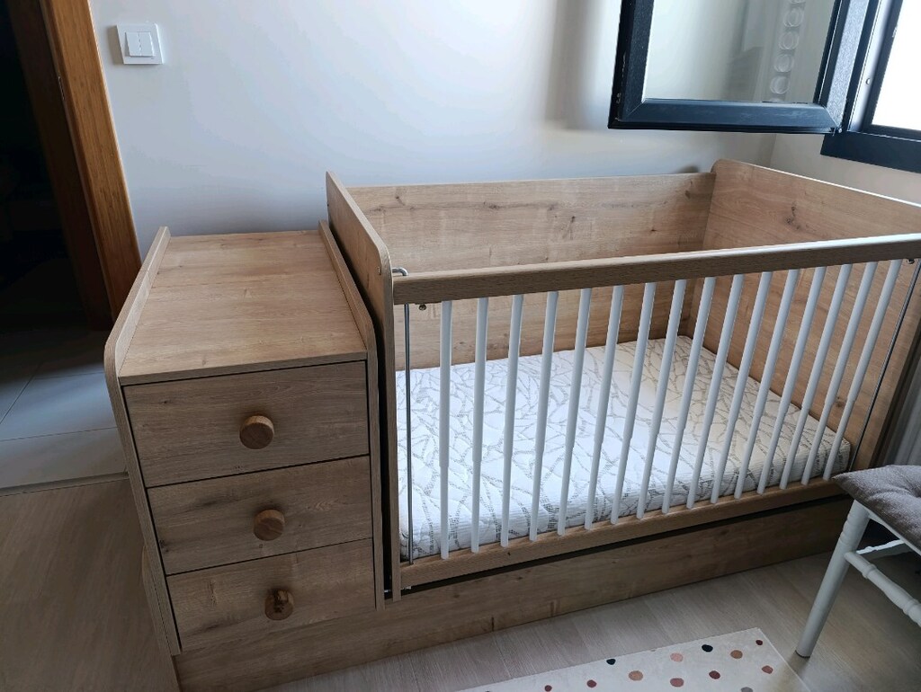 Çilek mobilya büyüyebilen sallanbilen beşik - 12