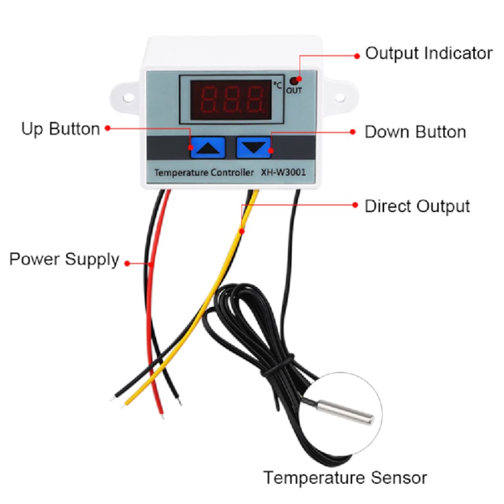 Dijital Sıcaklık Kontrol Termostatı 12V - 3