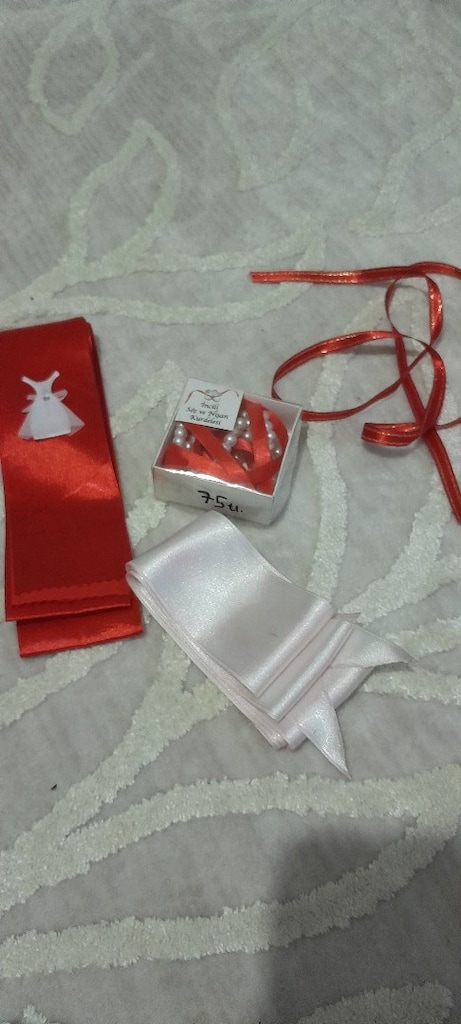 düğün kına icin tanç kurdele yelpaze duvak nisan kurdelesi - 18