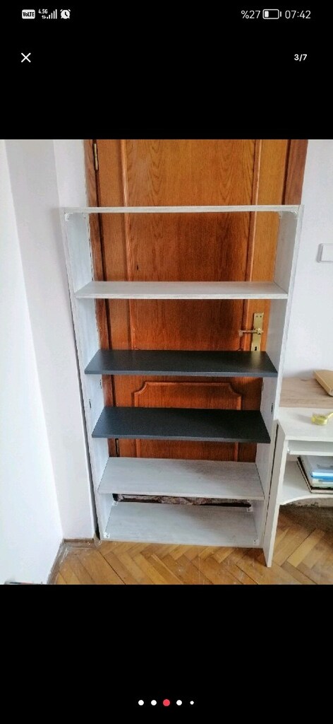 Beyaz Gri Kitaplık - 3