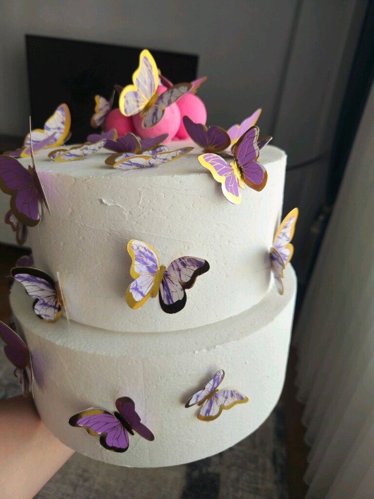 Kelebekli Pastel Parti Maket Pastası - 5