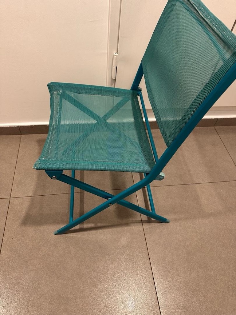 IKEA Katlanır Bahçe/Balkon/Plaj Sandalyesi – Metal Gövdeli, File Kumaş - 2