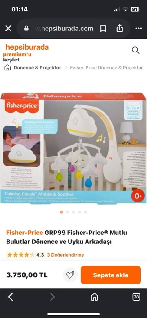 fisher price dönence uyku arkadaşı müzikli - 2