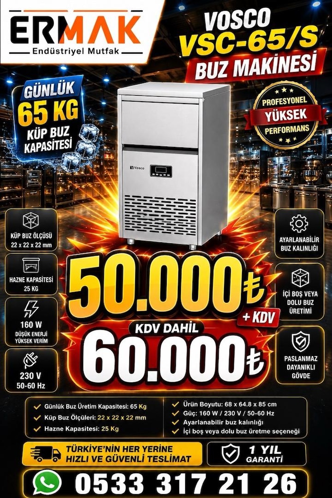 VOSCO VSC-65/S KÜP BUZ MAKİNESİ - 2