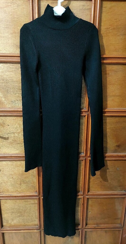ROBİN dik yaka saran fitilli maxi elbise - 6