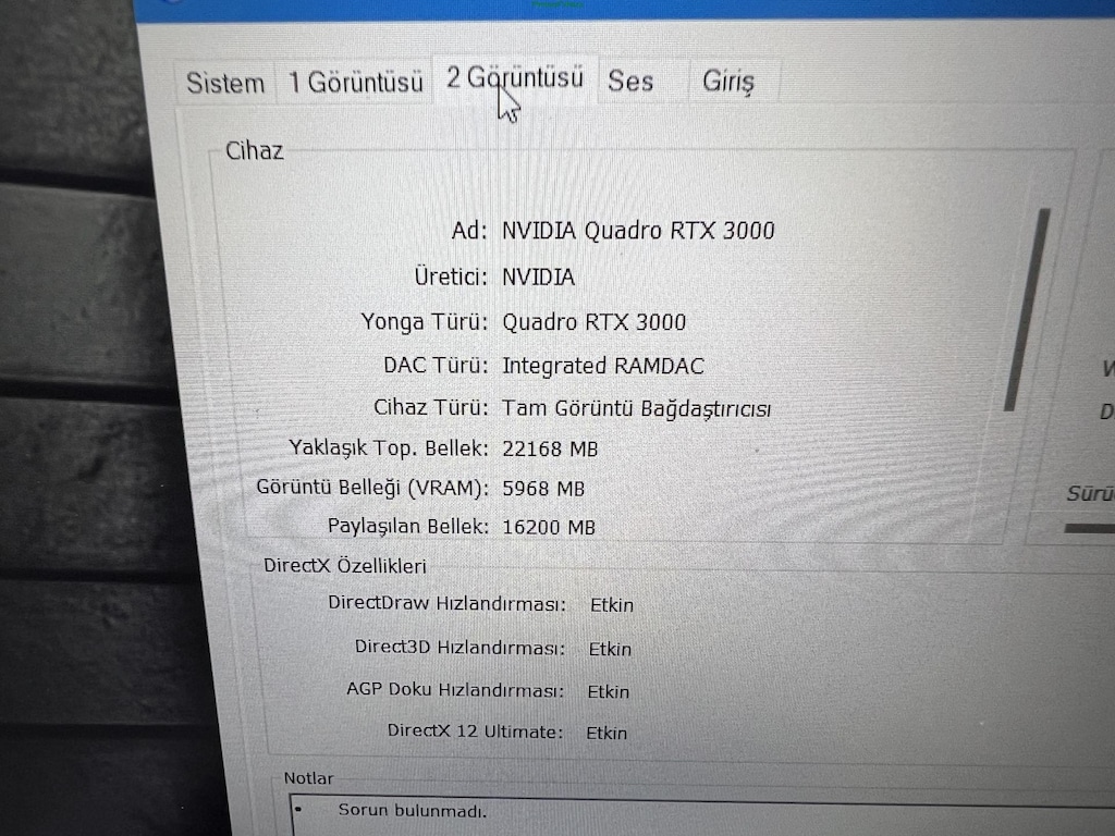 DELL PRECISION İ7 10. NESİL 32 GB RAM 512 M2SSD RTX 3000 - 9