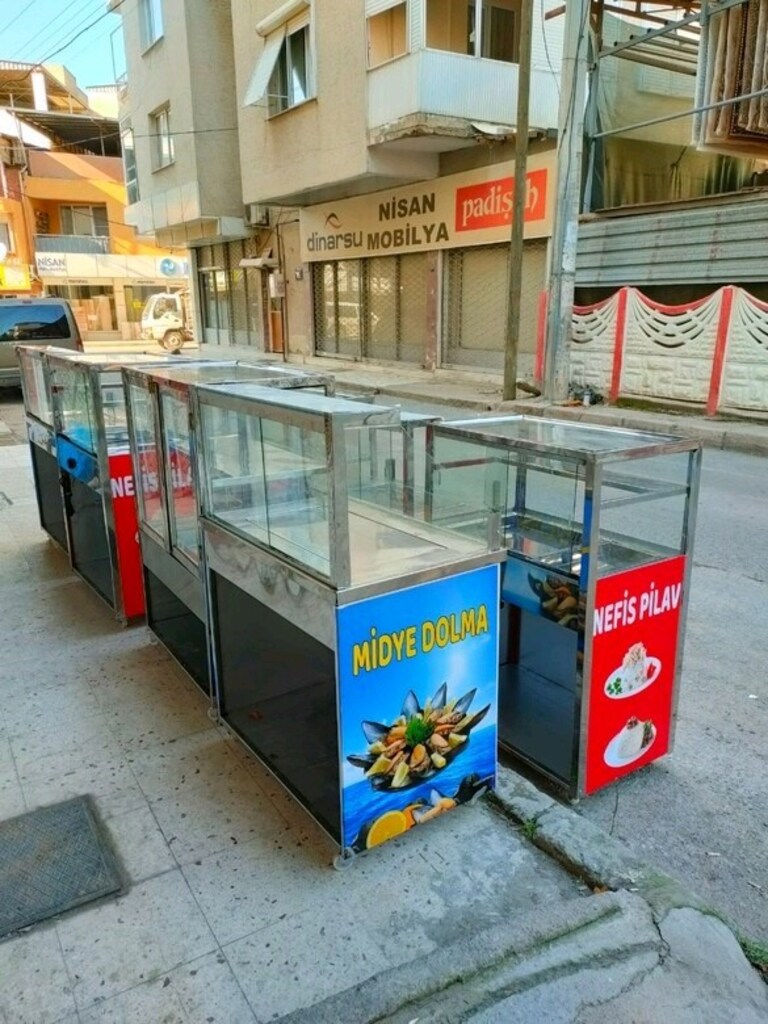 seyyar sulu ısıtmalı midye pilav börek arabası midye dolma tezgahı - 10