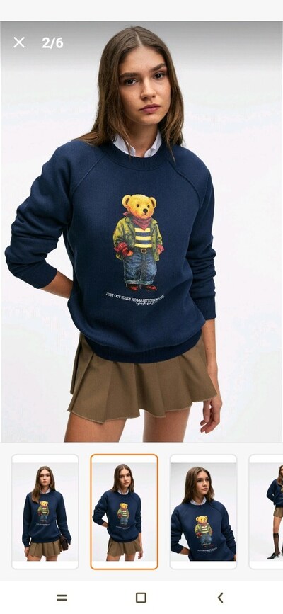 Ayıcık baskılı sweatshirt