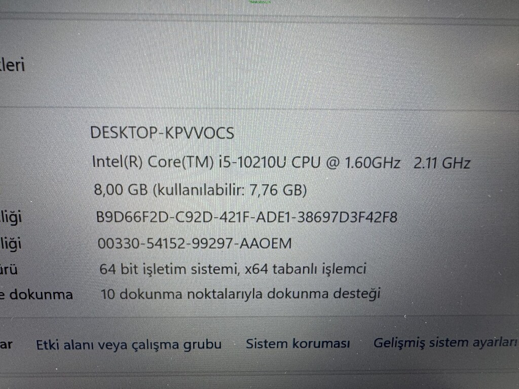 THİNKPAD T14 İ5 10. NESİL 8 GB RAM 256 NVME DOKUNMATİK - 4