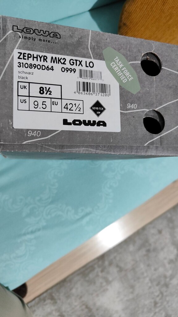 Lowa zephyr mk2 Gore-tex Lo Sıfır Kutusunda Siyah, kısa bot, Orijinal - 11