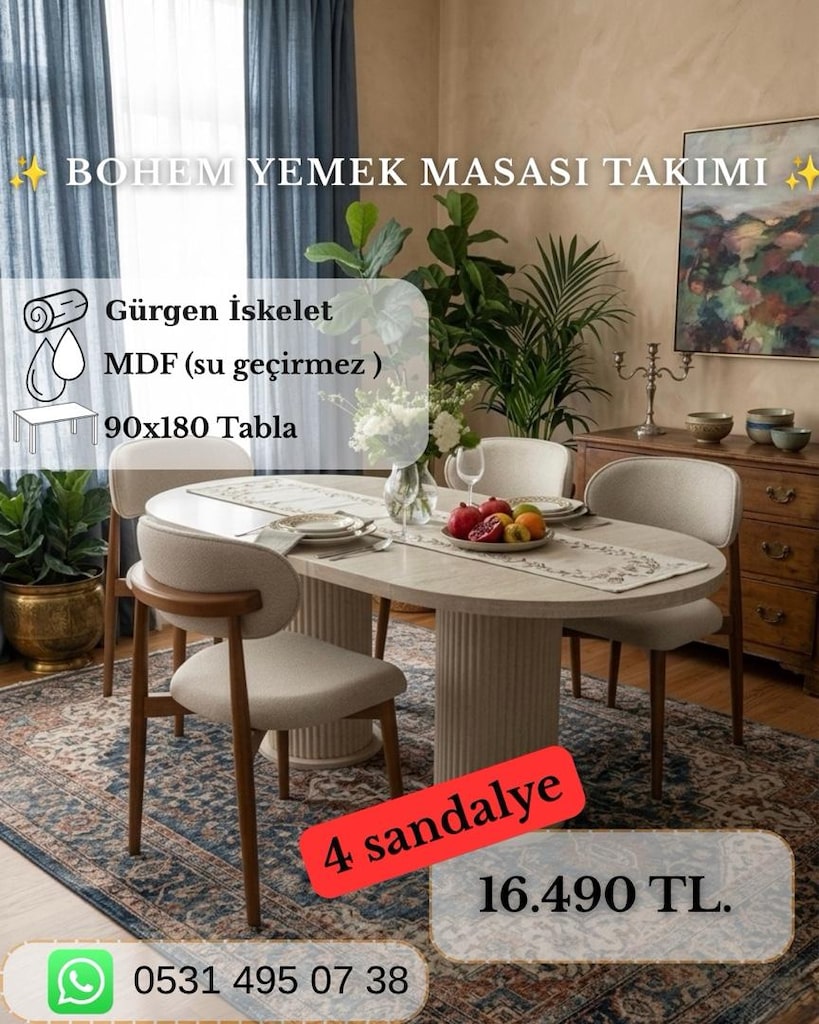 Bohem Masa Sandalye