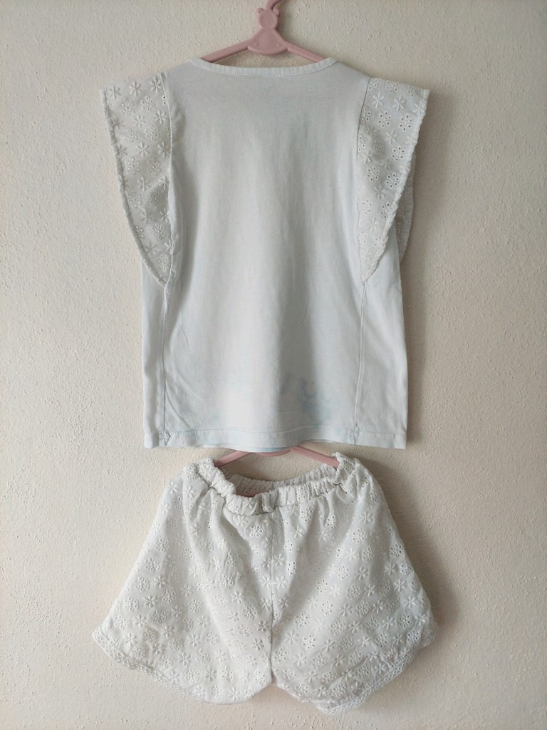 ZARA Kids fırfır fistolu şort bluz yazlık takım - 3